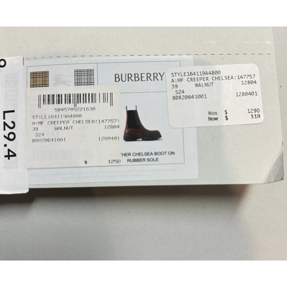 Burberry Creeper Chelsea Boots Walnut‎ 39 EU / 6 US Men's Leather MSRP $1290